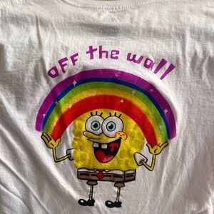Vans X SpongeBob collab rainbow off the wall Graphic T-Shirt size XL (juniors)